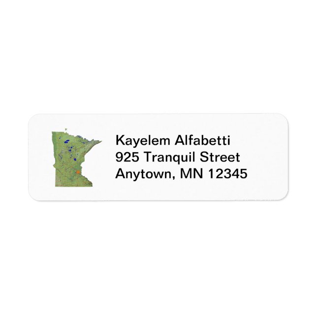 Minnesota Map Return Address Label (Front)