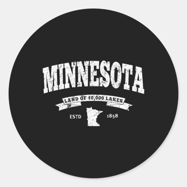 Minnesota Minnesota Mn Classic Round Sticker (Front)