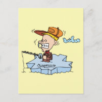 Minnesota MN Ice Fishing Vintage Travel Souvenir P