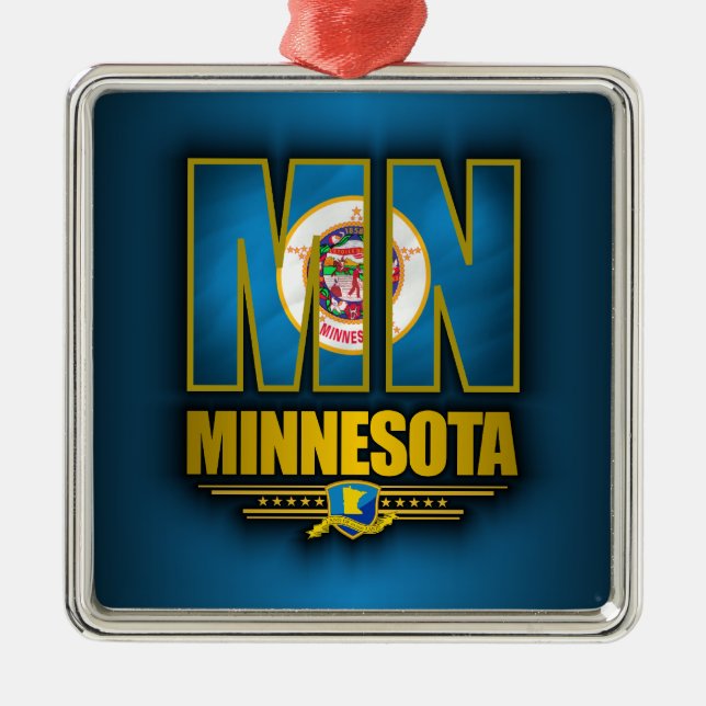 Minnesota (MN) Metal Ornament (Front)