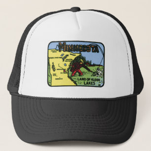 Minnesota MN Vintage Label Trucker Hat