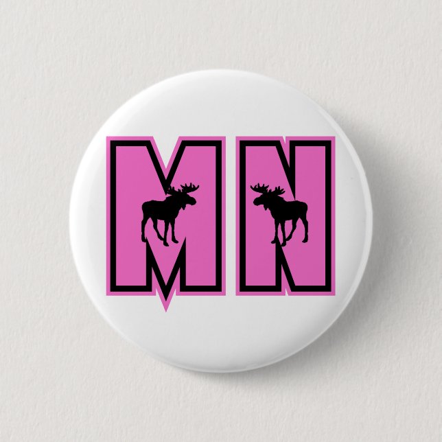 Minnesota Moose 2 Inch Round Button (Front)