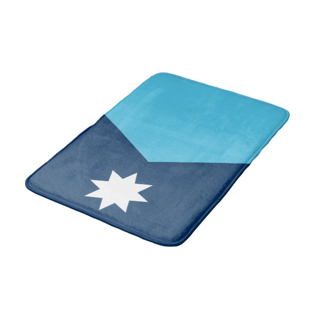 Minnesota new flag bath mat (Angled)