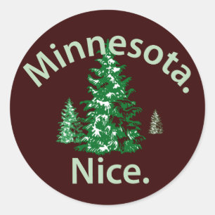 Minnesota Nice.  Period! Classic Round Sticker