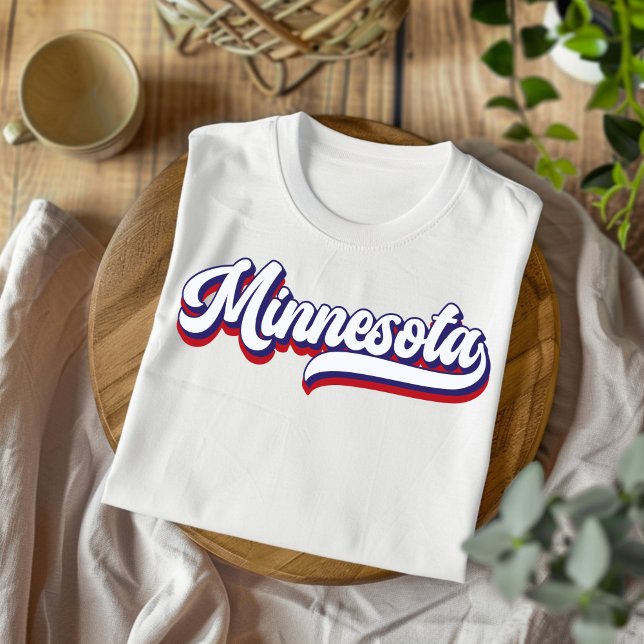 Minnesota noir blanc et bleu Vintage T-shirt (Créateur téléchargé)