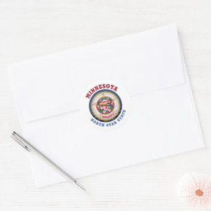 MINNESOTA NORTH STAR STATE FLAG CLASSIC ROUND STICKER