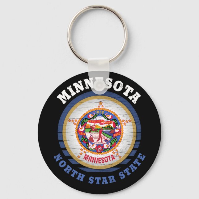 MINNESOTA NORTH STAR STATE FLAG KEYCHAIN (Front)