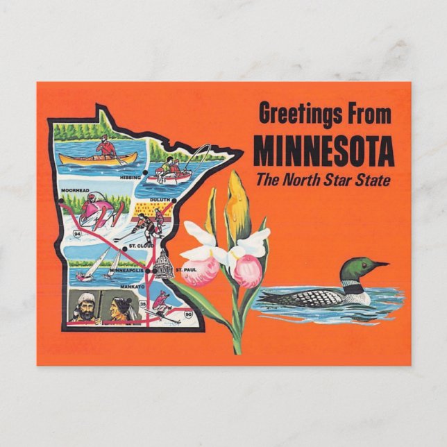 Minnesota North Star State Postcard (Front)