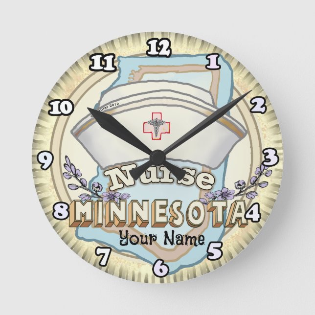 Minnesota Nurse Round Clock (Front)