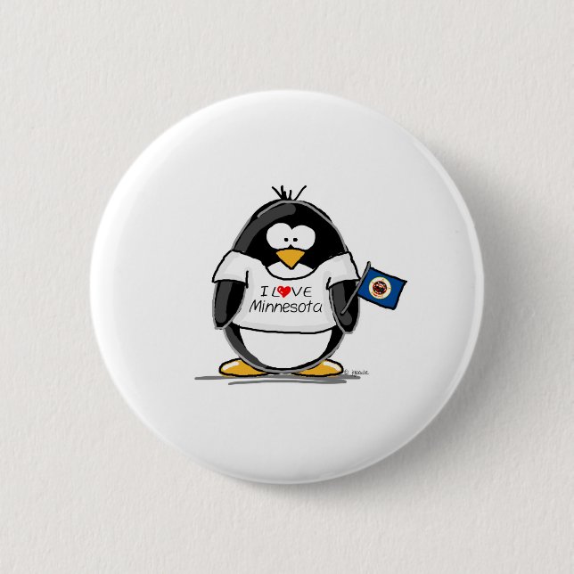 Minnesota penguin 2 inch round button (Front)