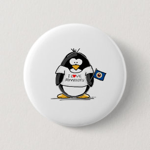 Minnesota penguin 2 inch round button