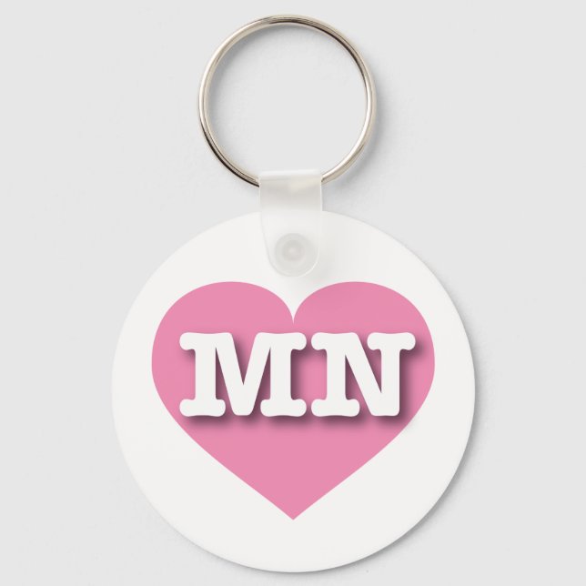 Minnesota Pink Heart - I love MN Keychain (Front)
