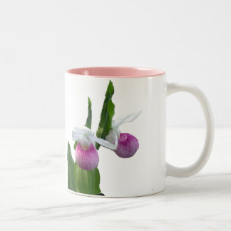 Minnesota, Pink Lady Slipper Two-Tone Coffee Mug