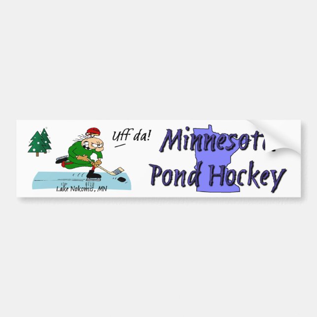 Minnesota Pond Hockey Bumper Sticker (Front)