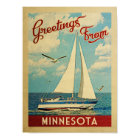 Minnesota Poster Sailboat Vintage Travel