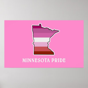 Minnesota Pride Lesbian Flag Colors - Pink Poster