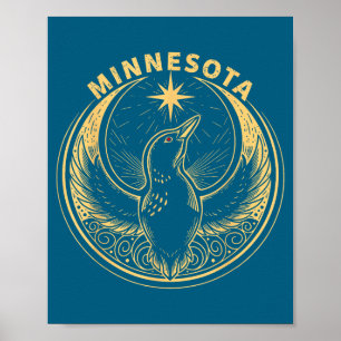 Minnesota rebel loon new mn state flag poster