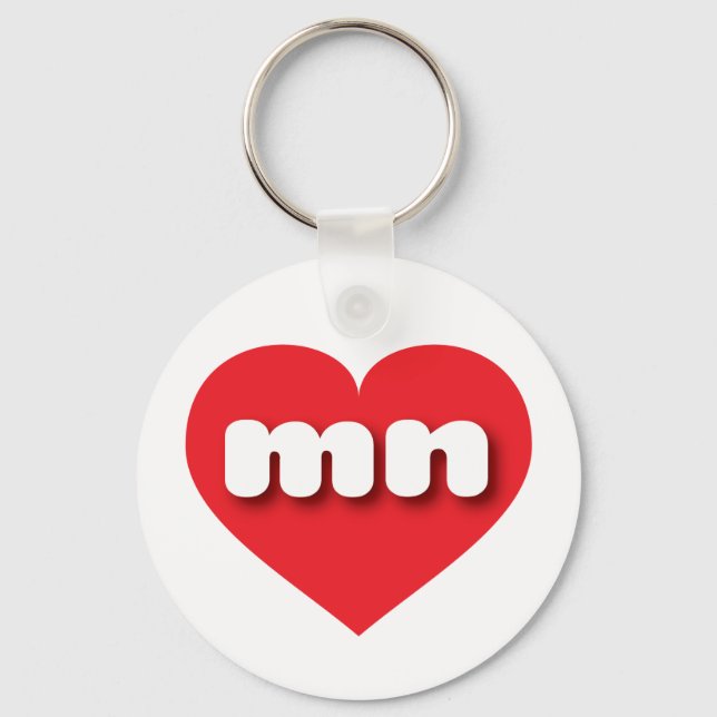 Minnesota red heart - I love mn Keychain (Front)
