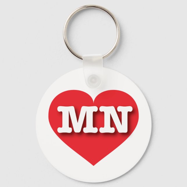 Minnesota Red Heart - I love MN Keychain (Front)