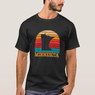 Minnesota Retro Vintage Sunset Us State Silhouette T-Shirt