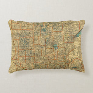 Minnesota road map decorative pillow