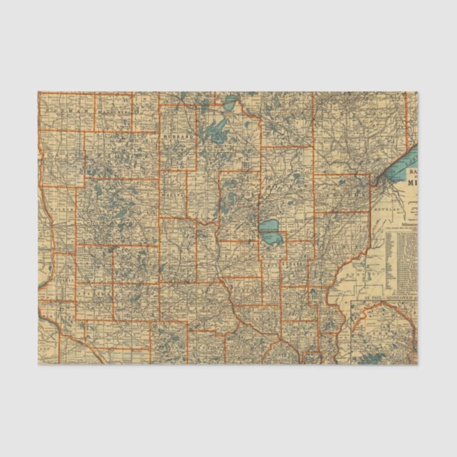 Minnesota road map tissue paper (Front)