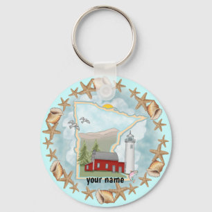 Minnesota Shells Lighthouse  keychain