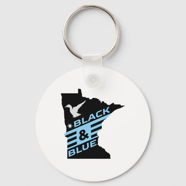 Minnesota Soccer Loon Black And Blue  Keychain (Front)