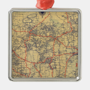 Minnesota standard map metal ornament