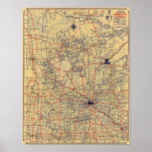 Minnesota standard map poster