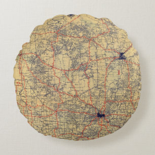 Minnesota standard map round pillow