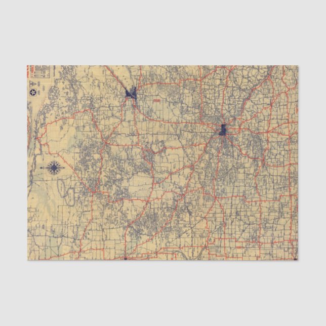 Minnesota standard map tissue paper (Front)