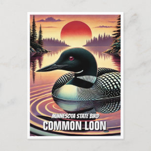 Minnesota State Bird Common Loon Postcard