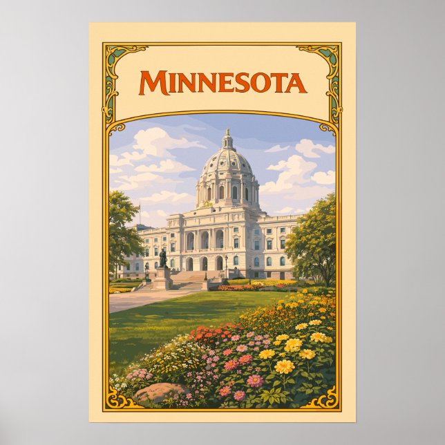 Minnesota State Capitol Vintage Poster (Front)