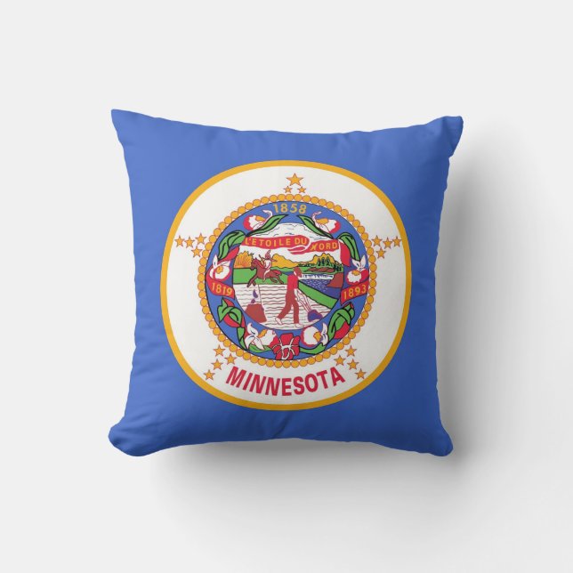 Minnesota State Flag American MoJo Pillow (Front)