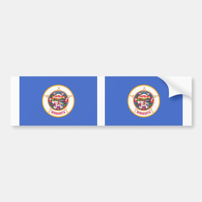 Minnesota state flag bumper sticker (Front)