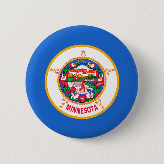 Minnesota State Flag Design 2 Inch Round Button (Front)