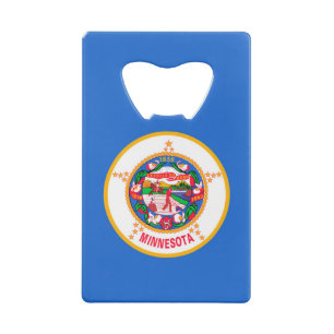 Minnesota State Flag Design Credit Card Bottle Opener