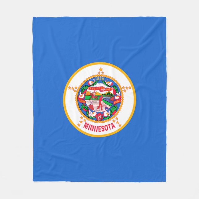 Minnesota State Flag Design Fleece Blanket (Front)
