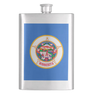 Minnesota State Flag Design Hip Flask