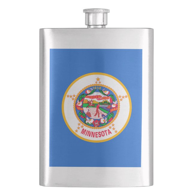 Minnesota State Flag Design Hip Flask (Front)