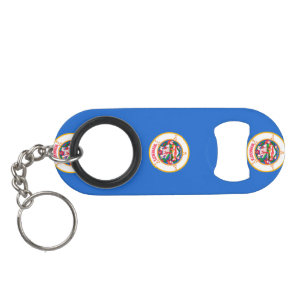 Minnesota State Flag Design Keychain Bottle Opener