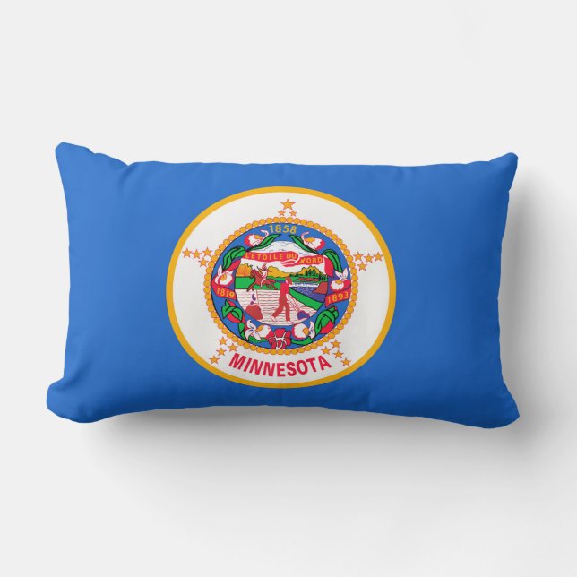 Minnesota State Flag Design Lumbar Pillow (Front)
