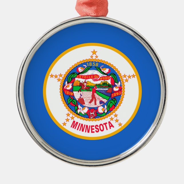 Minnesota State Flag Design Metal Ornament (Front)