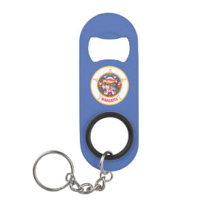 Minnesota State Flag Keychain Bottle Opener