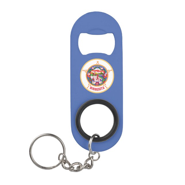 Minnesota State Flag Keychain Bottle Opener (Front)