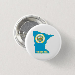 Minnesota State Flag Map 1 Inch Round Button