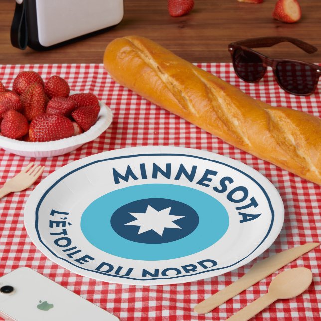 Minnesota State Flag Roundel Paper Plate (Picnic)