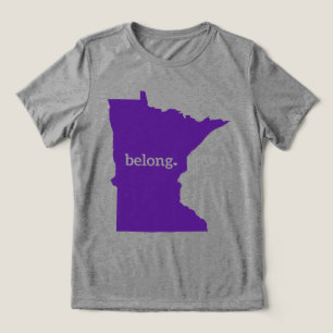 Minnesota State Map Belong Tri-Blend Shirt
