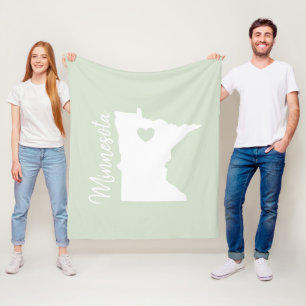 Minnesota state map love home  fleece blanket